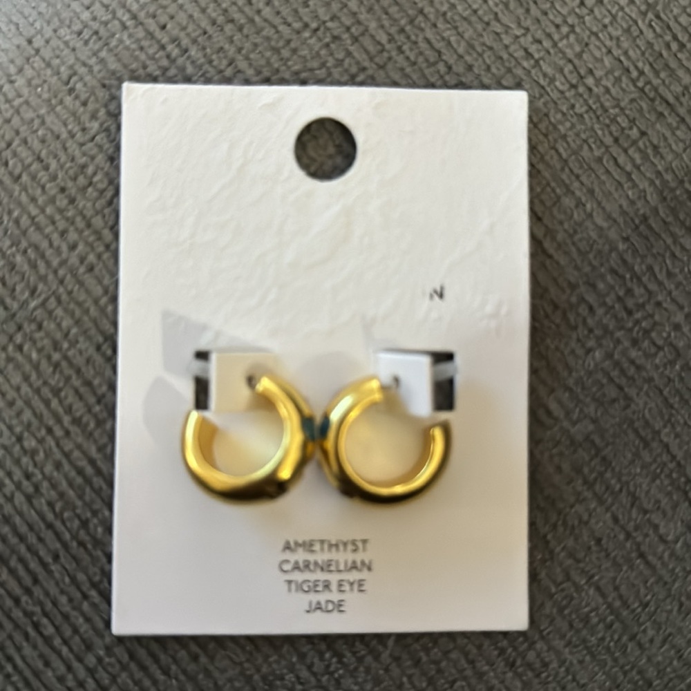 NWT Madewell Stone Collection Chunky Hoop Earrings - Picture 2 of 3